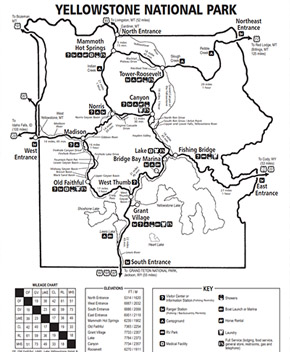 Mileage/Services/Elevations Map
