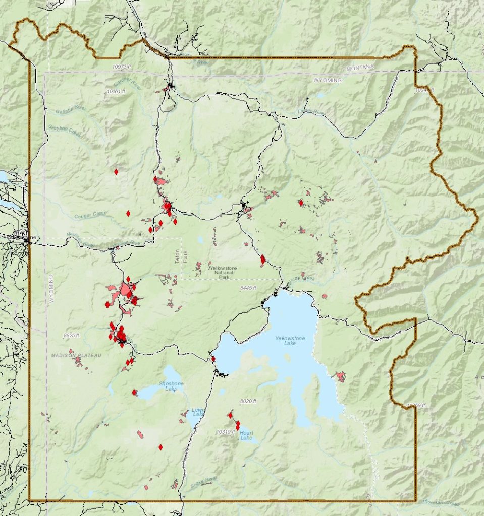 Yellowstone Thermal Areas Map