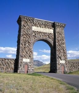 Roosevelt Arch North Entrance to Yellowstone.