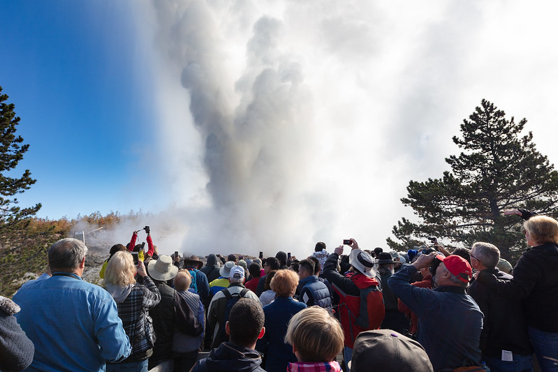 Steamboat Geyser erupting