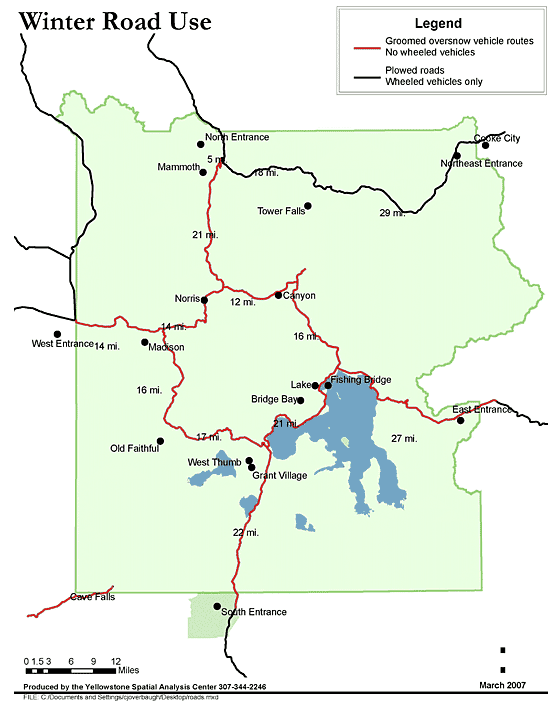 Yellowstone Winter Map