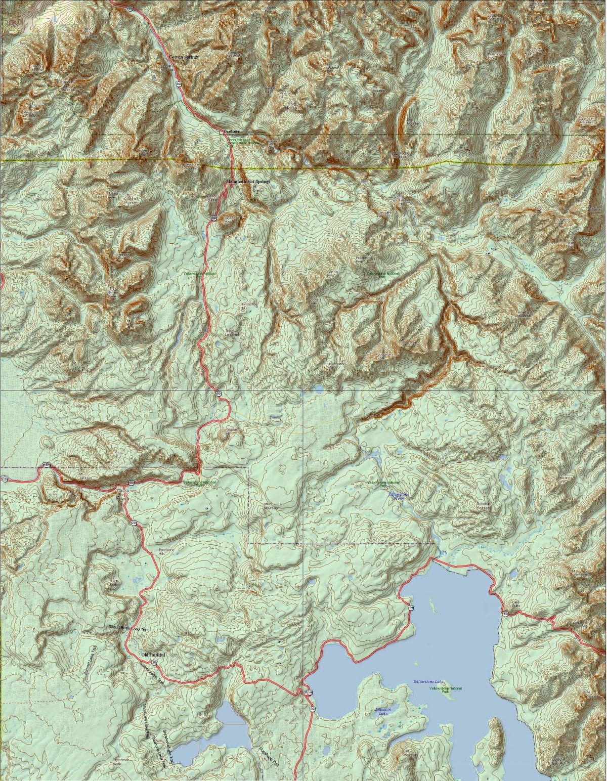 yellowstone national park topo map print version yellowstone maps