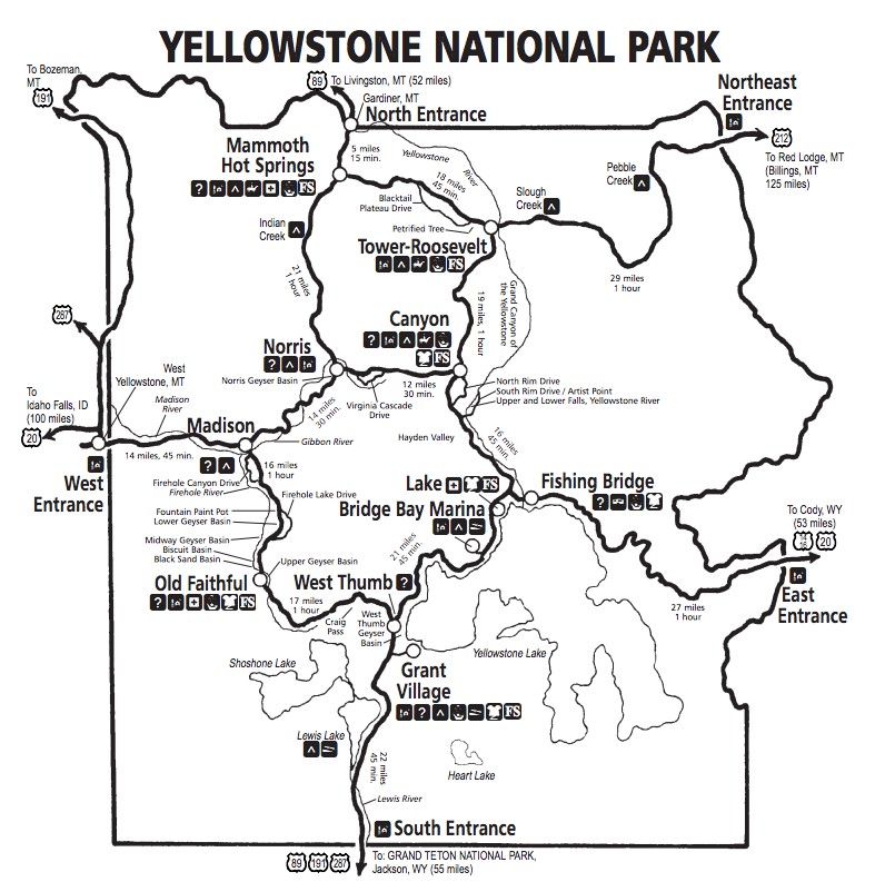 Yellowstone Services Map