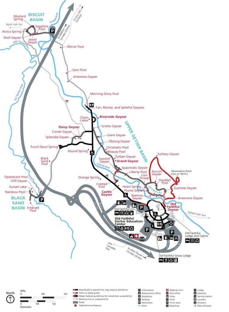 Old Faithful Area Map