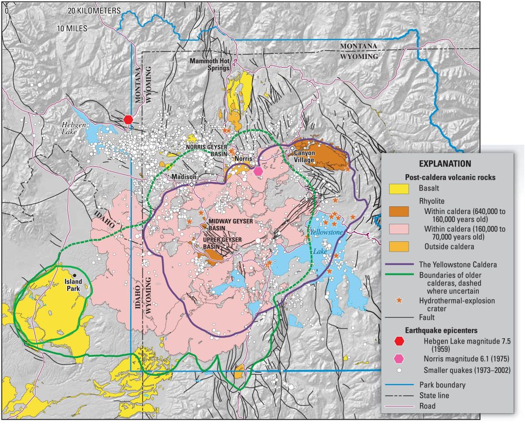 Map of Yellowstone Caldera