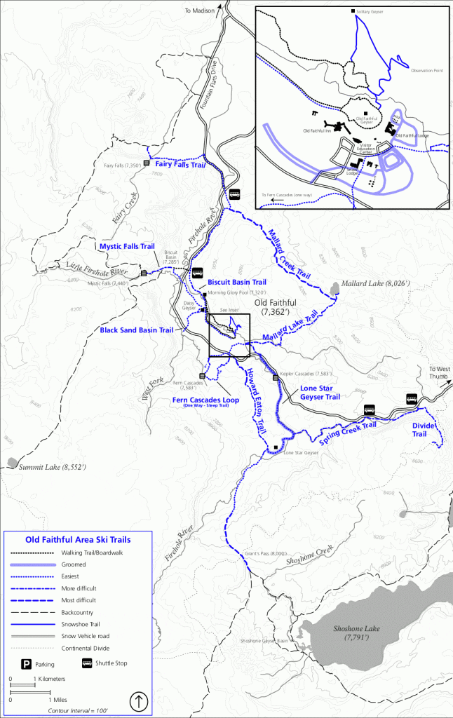 Old Faithful Winter Map