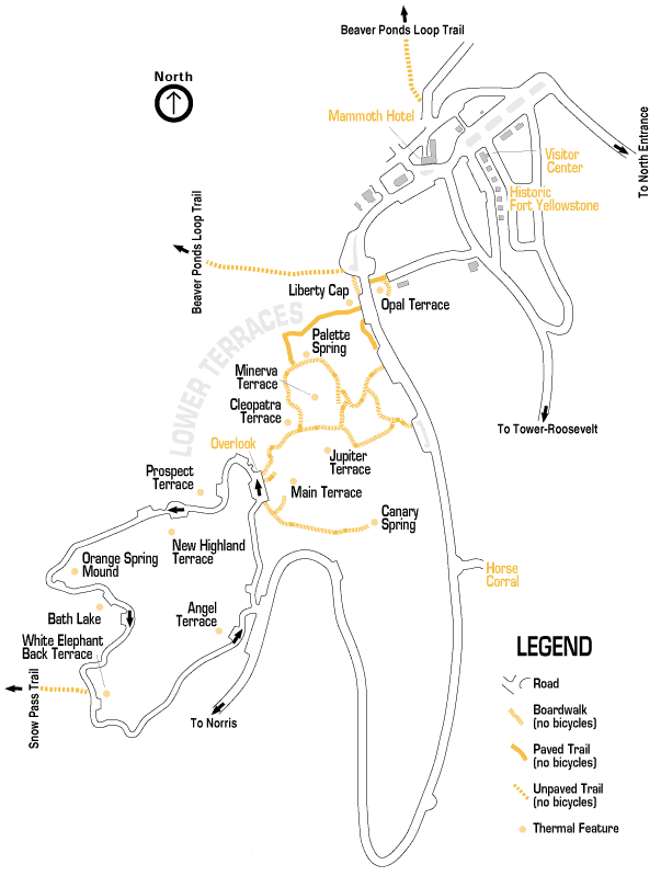 Map of Mammoth Hot Springs