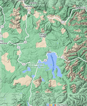 Yellowstone Terrain Map